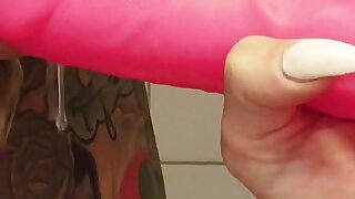Gagging on Dildo