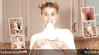 Gorgeous Russian Blonde, Iris Kiss Kiss, Has An Orgasm In The Kitchen - BaberoticaVR