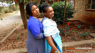 African MILF Lesbians Make Out In Public During House Party